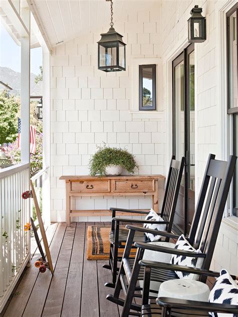 Rocking Chairs Narrow Farmhouse Porch 1971682 House With Porch