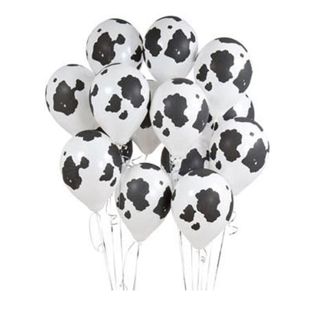12 Pack Cow Balloons 12 Animal Balloons Moo Cow Print Etsy