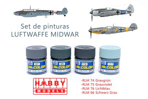 Set De Pinturas Mr Color Wwii Luftwaffe Midwar Hobby Models Gt