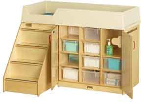 Toddler birch changing table with stairs. Jonti-Craft Diaper Depot With Left Stairs - 5145jc ...