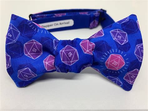 Gaming Dice Bow Tie Self Tie Pre Tied Bowtie D20 Roll For Etsy