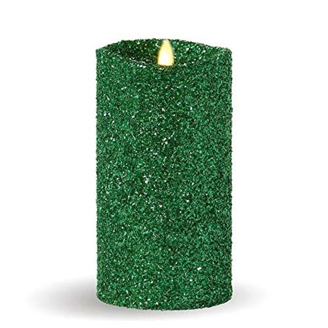 Luminara Vintage Glitter 5 Flameless Pillar Candles With Remote