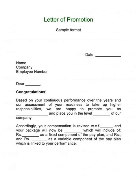 12 Free Employee Promotion Letters Word Excel Samples