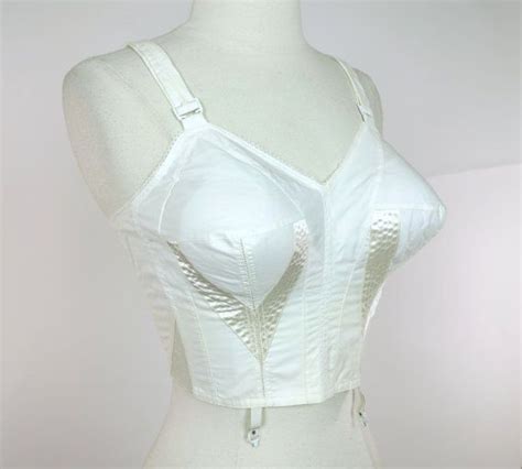 1960s long line bra white cotton and satin pointed conical etsy bra bra image bullet bra