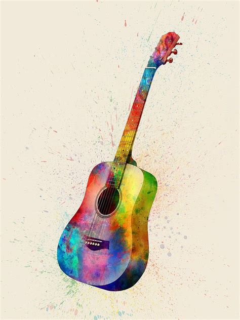 Acoustic Guitar Abstract By Michael Tompsett Guitar Painting