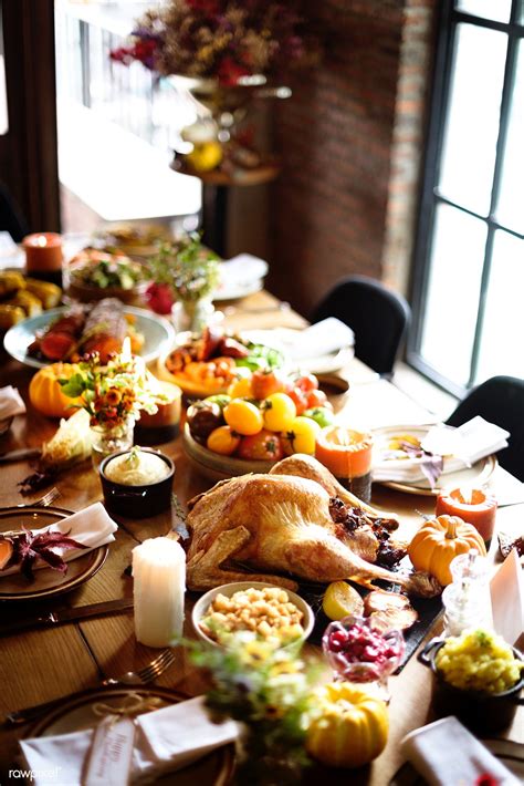 Download Premium Image Of Thanksgiving Celebration Traditional Dinner