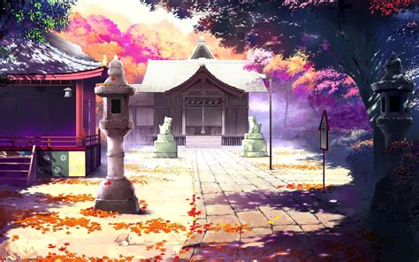 Anime Landscape Temple Anime Background