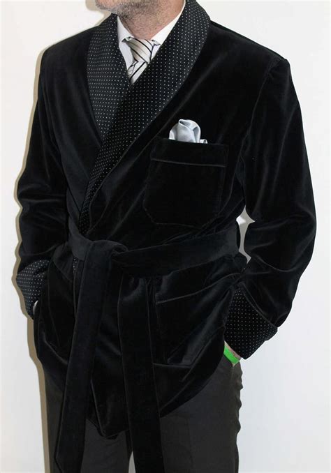 Men Smoking Jacket Black Velvet Jacket Hosting Dinner Smoking Etsy Uk