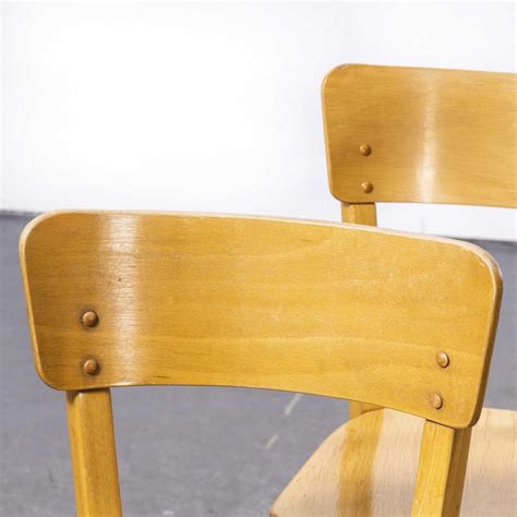 1950s French Baumann Blonde Beech Bentwood Dining Chairs Set Of Four For Sale At 1stdibs