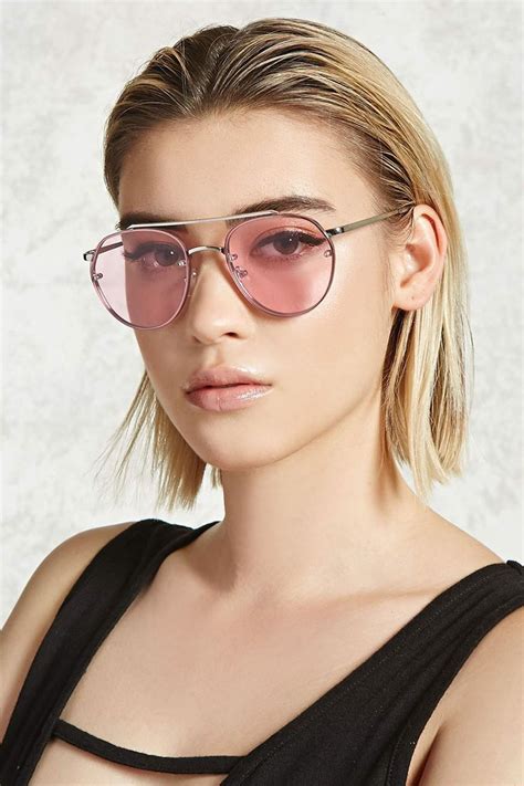 Pink Tinted Avaitor Glasses Fashion Eyeglasses Womens Glasses
