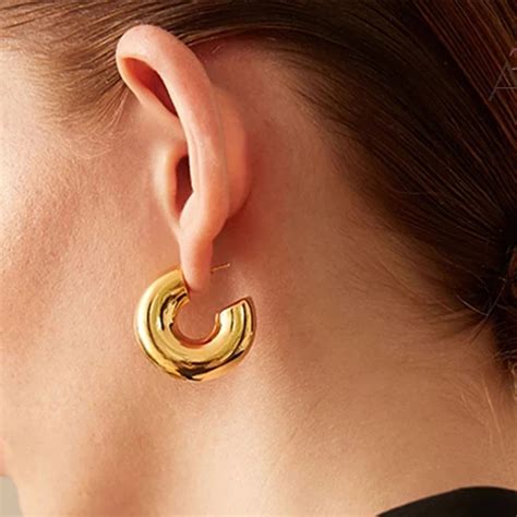 Chubby Hoop Earrings For Women Chunky Hoop Earring Gold Hoop Etsy Canada