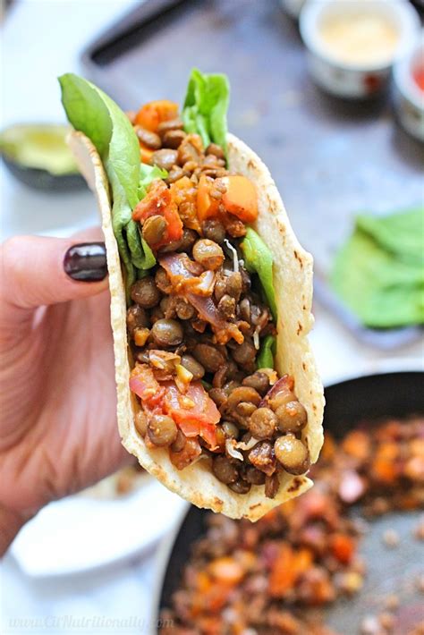 Lentils are ideal for cooking in the slow cooker. 6-Ingredient Easy Lentil Tacos - Chelsey Amer Recipe