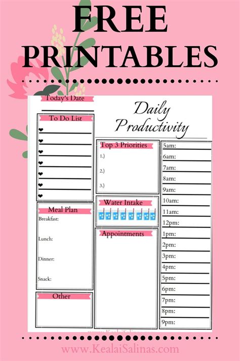 Free Printable Productivity Planner Printable Templates