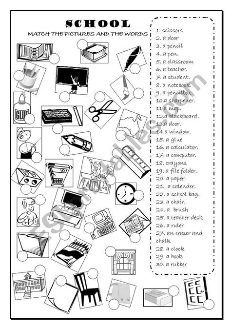School Objects Classroom Objects Esl Worksheet By Ng1972