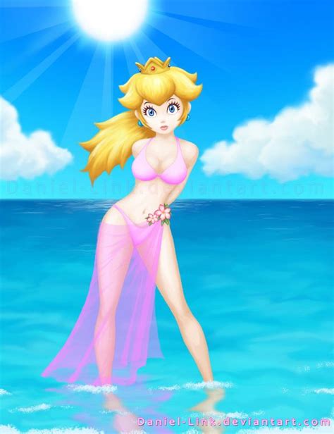 Peach At The Beach By Daniel Link On Deviantart Peach Princess Peach Anime