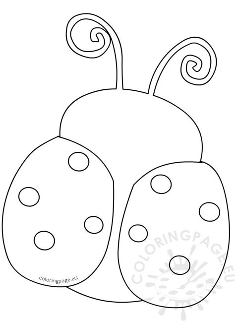 Print and color airplanes, animals, birds and beach pictures. Spring large ladybug template - Coloring Page