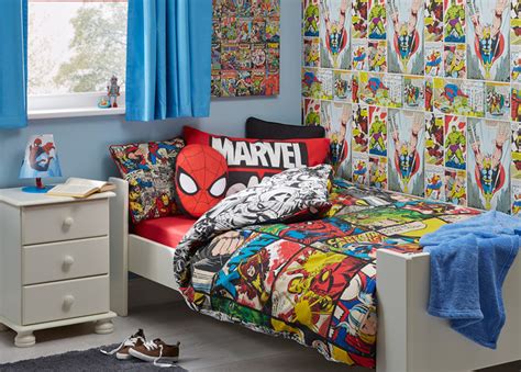 Marvel Comic Themed Boys Bedroom Contemporary Kids