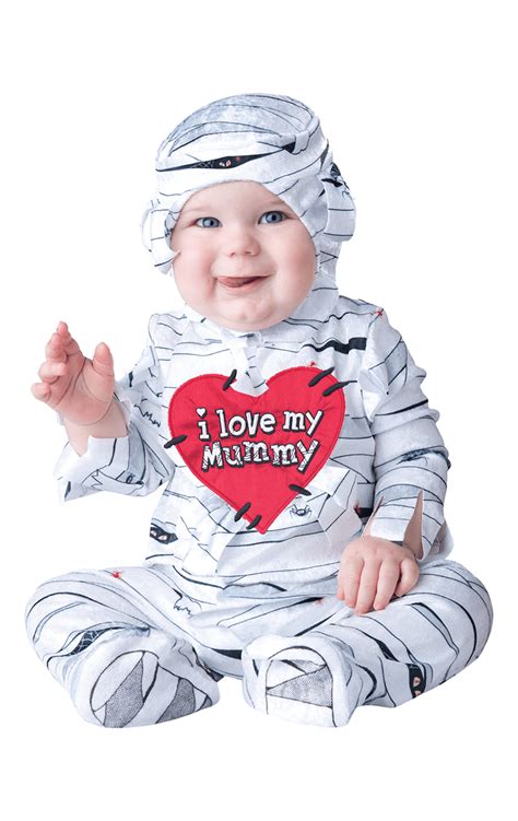this cute mini mummy is all wrapped up and ready for the halloween party this outfit even