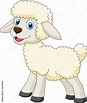 Cute sheep cartoon vector de Stock | Adobe Stock