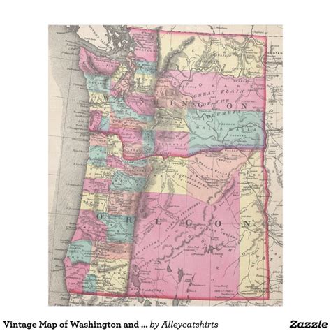 Vintage Map Of Washington And Oregon 1872 Fleece Blanket Zazzle