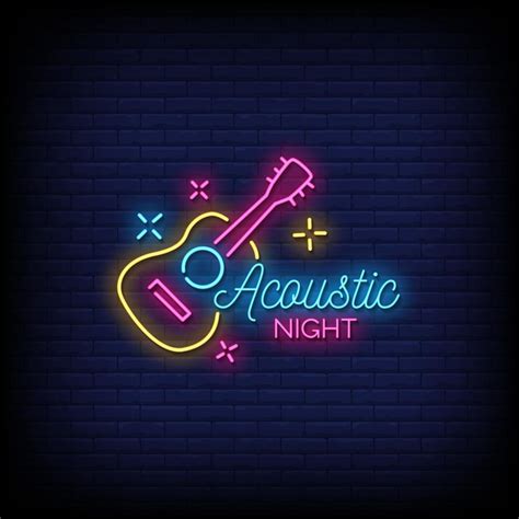 Acoustic Night Neon Signs Style Text Vector 2187452 Vector Art At Vecteezy