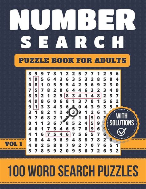 number search puzzle book for adults 100 number search puzzles with solutions extra large