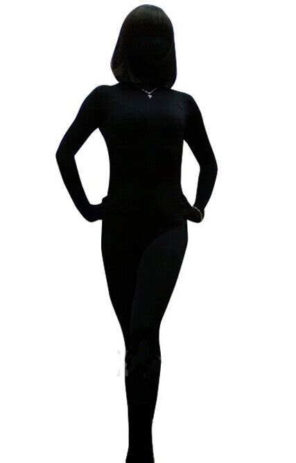 Al955 Black None Shiny Lycra Spandex Tights Unisex Original Fetish Zentai Suits Second Skin