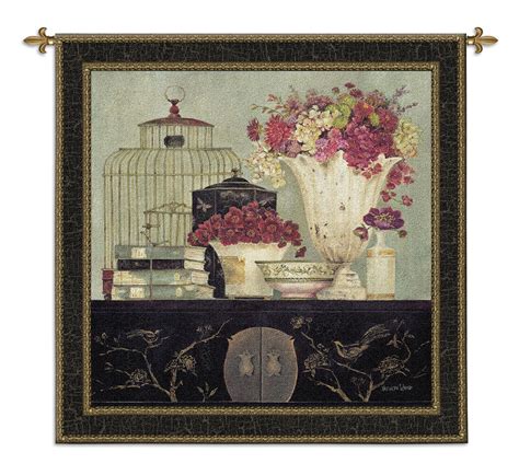 Songbird Bouquet By Kathryn White Woven Tapestry Wall Art Hanging