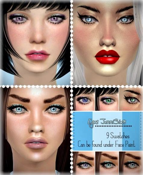 Jenni Sims Actual Eyes Face Paint 9 Swatches Sims 4