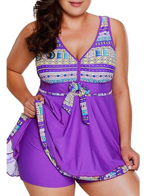 Sysea Plus Size Women Summer 2 Pieces Swimsuit Set