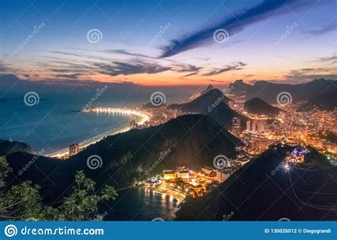 Aerial View Of Rio De Janeiro Coast With Copacabana And Praia Vermelha