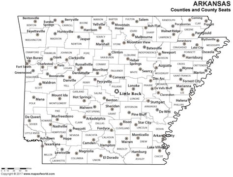 Blank Map Of Arkansas Counties With Seats