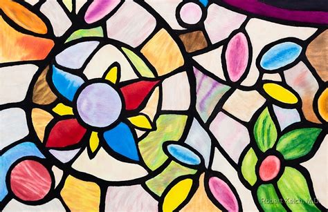 Stained Glass Colored Pencil Painting By Robert Kelch M