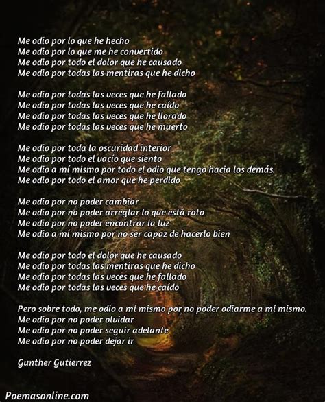Cinco Mejores Poemas De Odio Hacia Uno Mismo Poemas Online