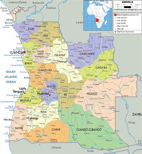 The iana time zone identifier for angola is africa/luanda. Angola Karte Provinzen