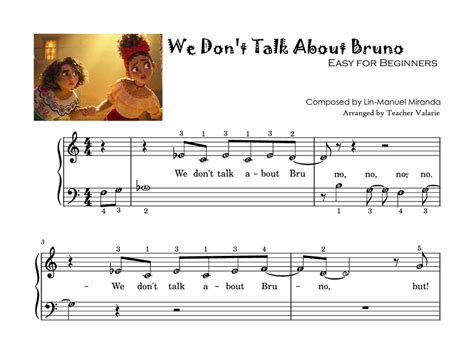 We Dont Talk Abt Bruno Easy Piano Sheet Music For Self Etsy Australia