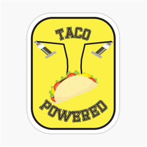 taco powered sticker for sale by skullandflowers redbubble