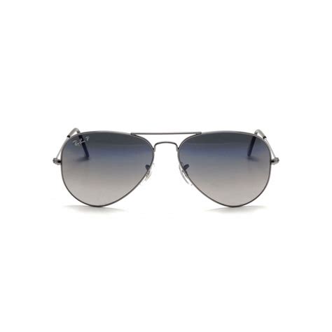 Ray Ban Rb3025 004 78 Aviator Sunglasses Gunmetal Frame Blue Gray Gradient Polarized Lens