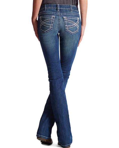 Ariat Womens Mid Rise Boot Cut Real Riding Jeans Indigo