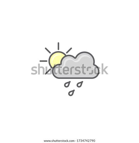 Weather Icon Vector Sun Cloud Rain Stock Vector Royalty Free