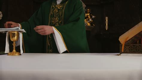 A Priest Preparing The Altar · Free Stock Video