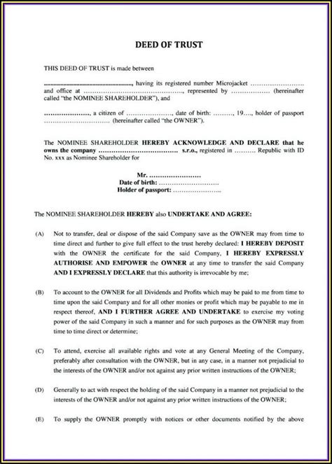Deed Of Trust Template Zimbabwe Template 2 Resume Examples L6ynbw3y3z