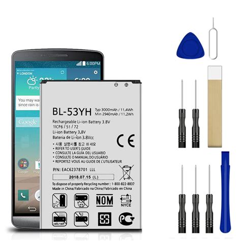 Replacement Battery Bl 53yh Eac62378701 For Lg G3 Lte A F400s Tool