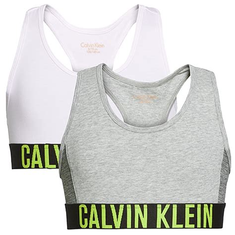 Calvin Klein Girls 2 Pack Intense Power Bralette Grey White