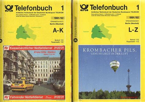 Amtliches Telefonbuch Der Deutschen Bundespost Telekom 199192 Ortsnetzbereich Berlin Ostteil