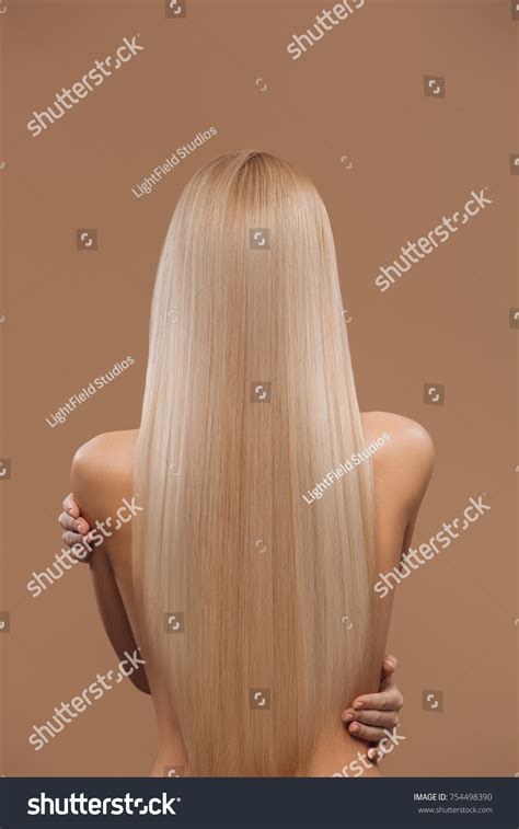 Back View Naked Woman Long Blond Shutterstock