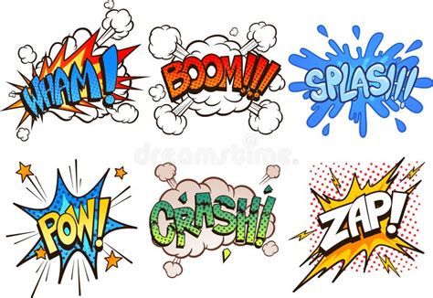 Comic Book Retro Sound Effects Stock Vector Illustration Of Book