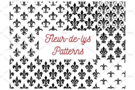 Fleur De Lis Floral Seamless Pattern Background Illustrator Graphics