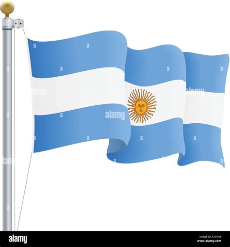 Ondeando La Bandera Argentina Aislado Sobre Un Fondo Blanco