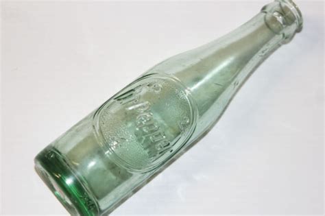 Vintage Dr Pepper Bottle 10 2 4 Green Glass 6 Oz Embossed